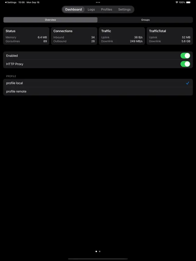 sing-box iPad下截图