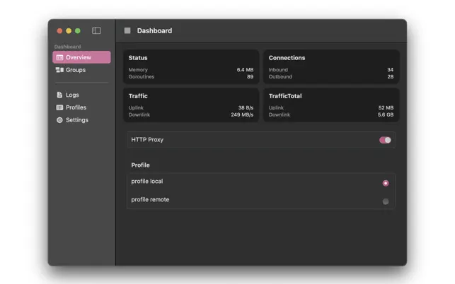 sing-box Mac下截图